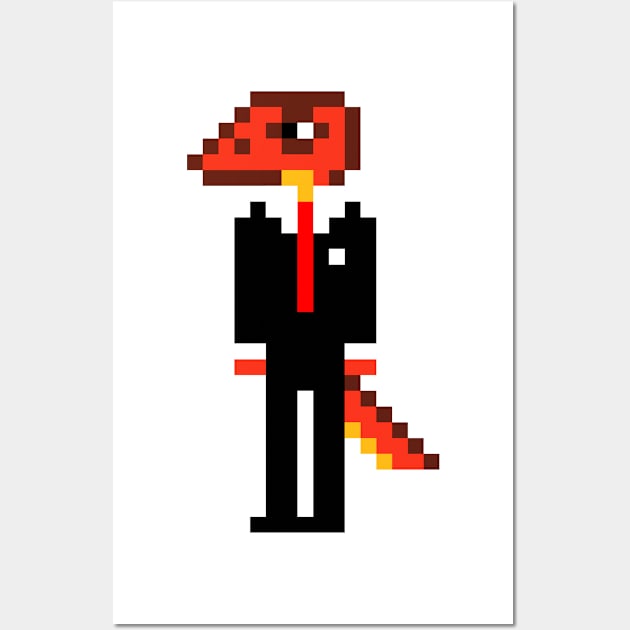 Agent Lizard Pixel art Wall Art by MacSquiddles